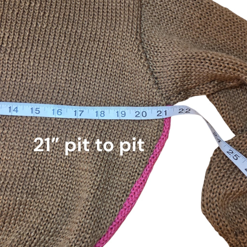 Mango Colourblock Cropped Knit Sweater, S, Brown/Pink Pullover, Textured Knit - Picture 5 of 14